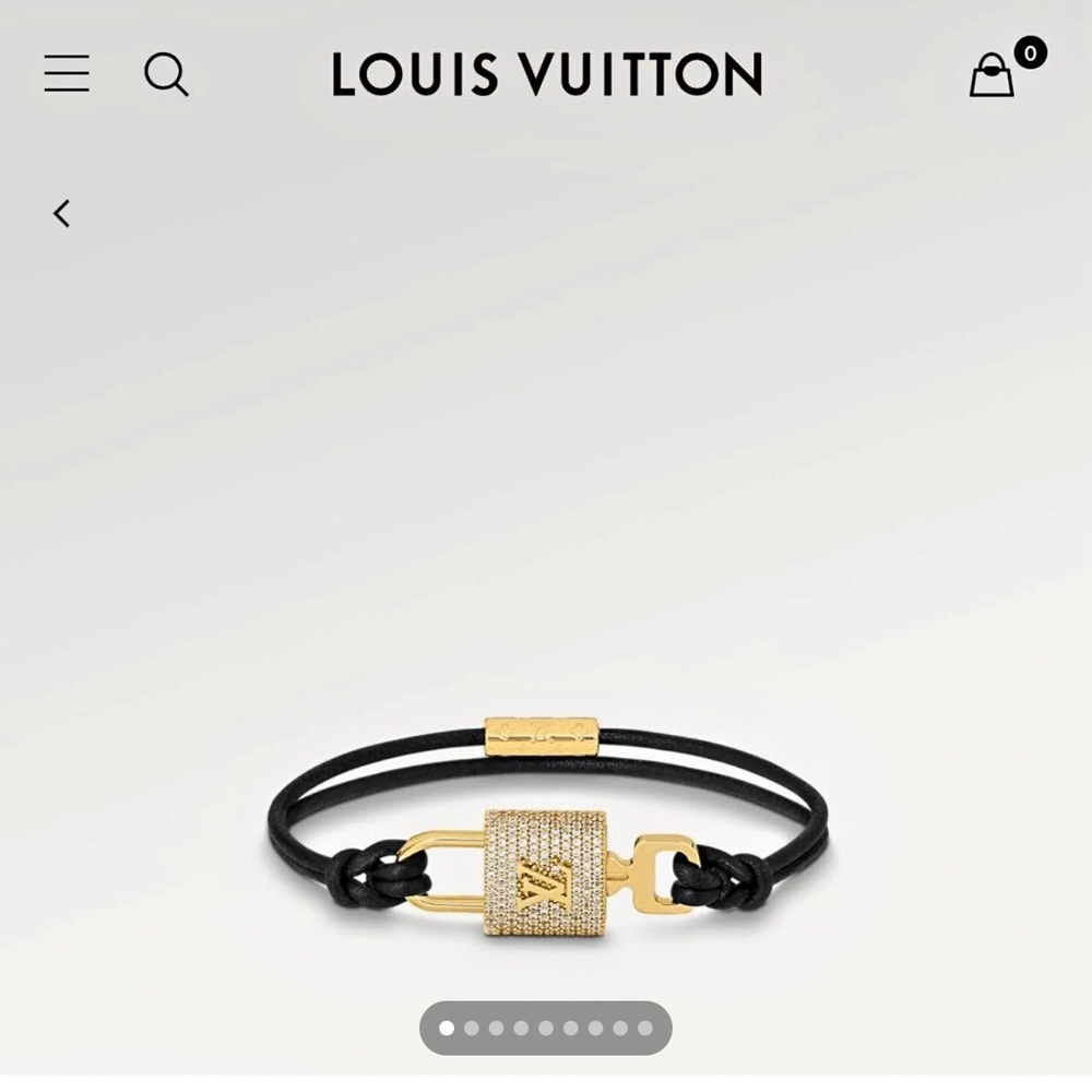 Louis Vuitton Gold and Black iconic lock and key Swarovski crystal bracelet